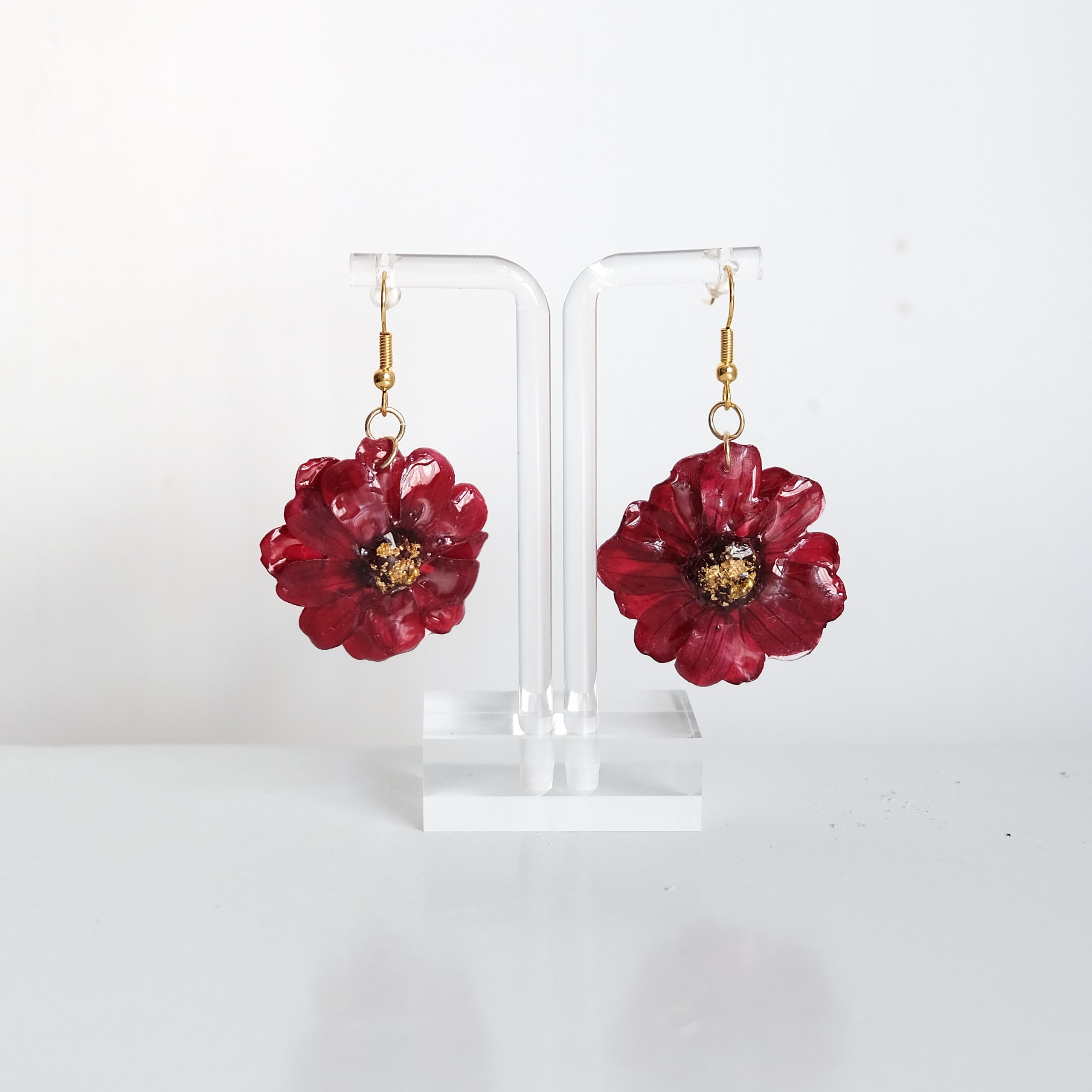Preserved Japanese Zinnia Earring