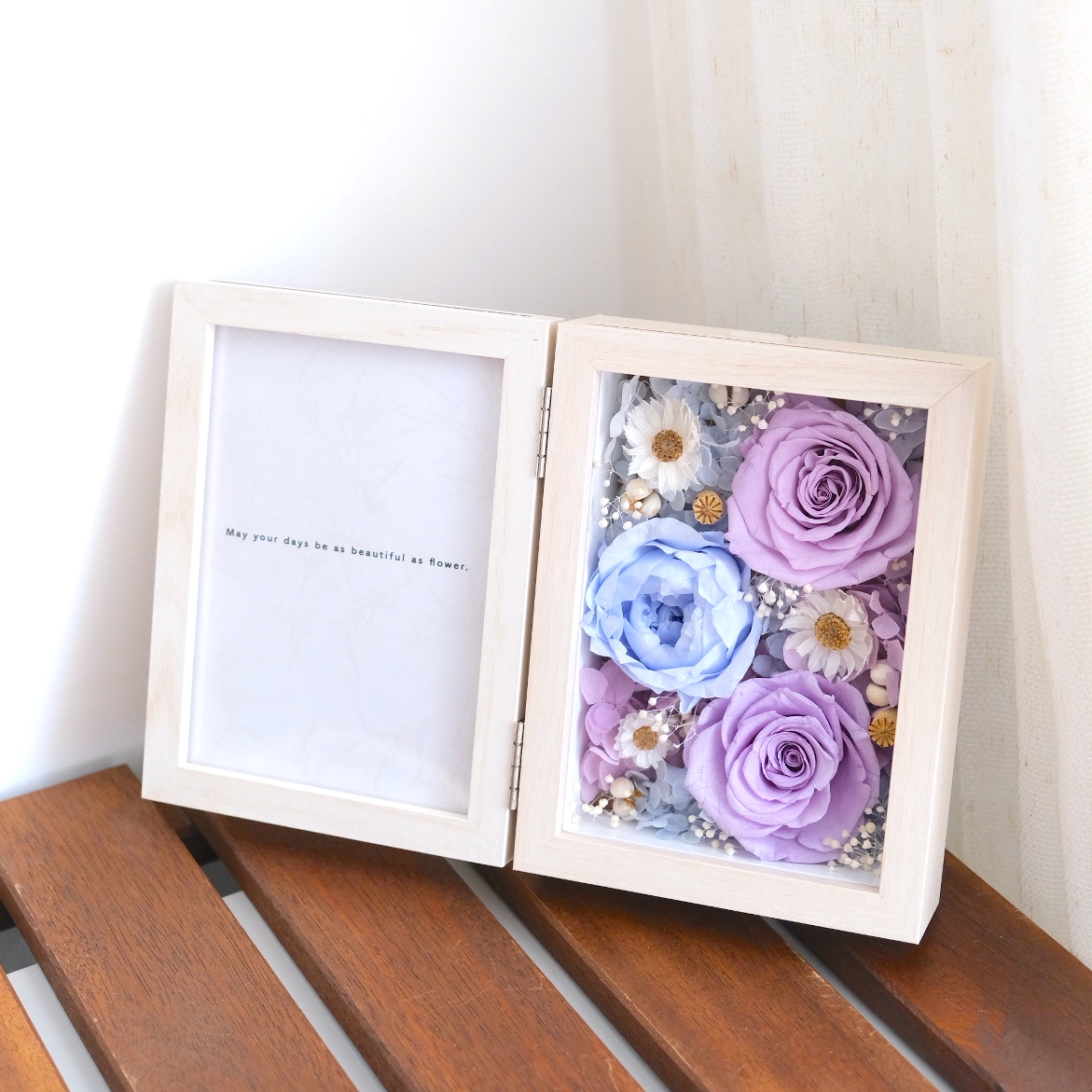 4R Preserveed Flower Photo Frame (Purple)