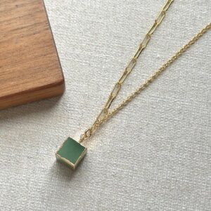 Green Aventurine Gold-plated Necklace