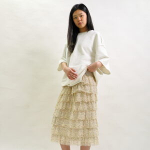 Midi skirt with ruffles