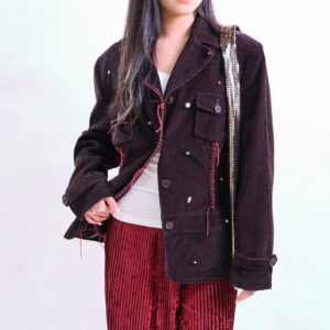Corduroy jacket with gems (upcycle)