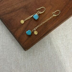 Turquoise Clip Chain  Gold-plated Earring