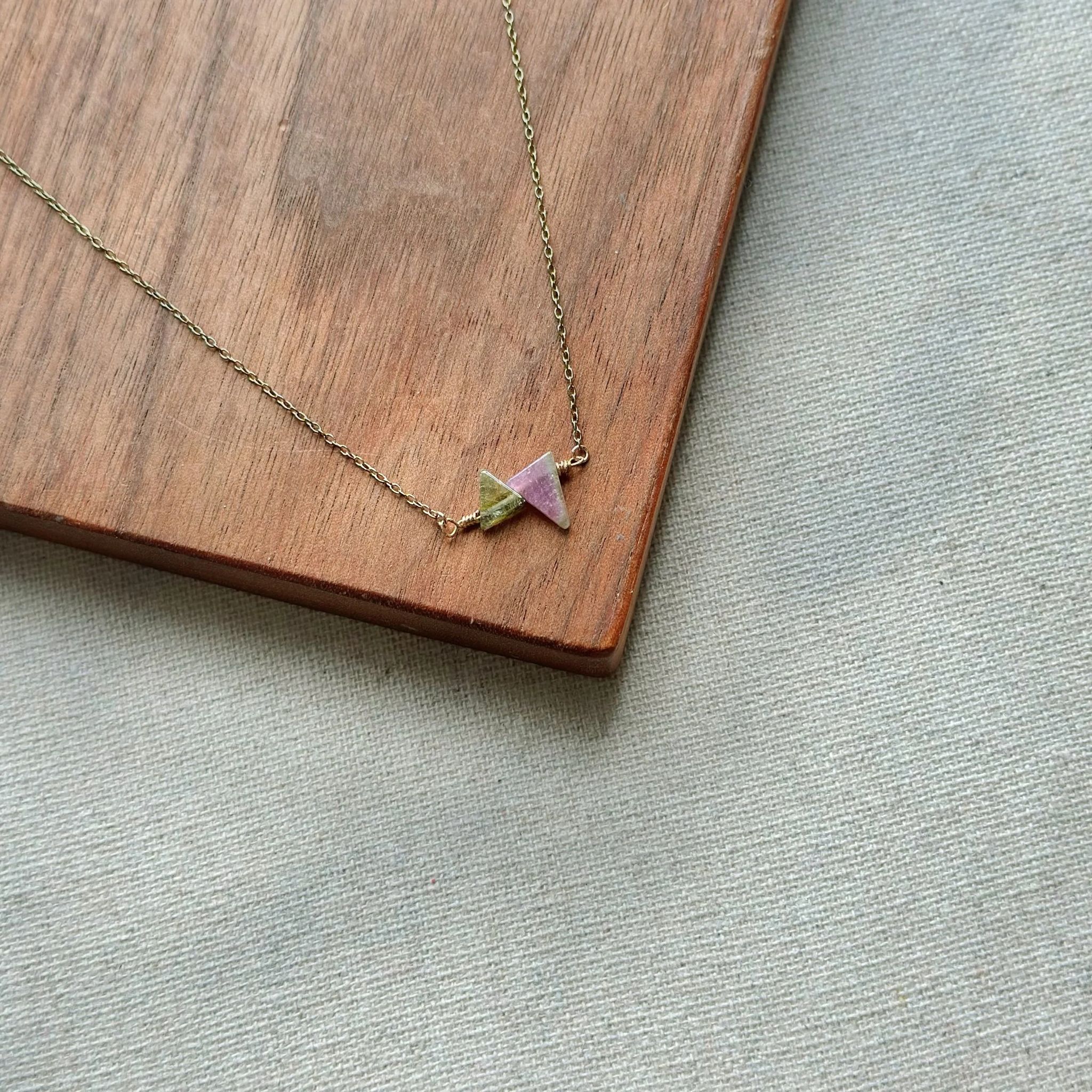 Watermelon Tourmaline 14K Gold-filled Necklace - Image 2