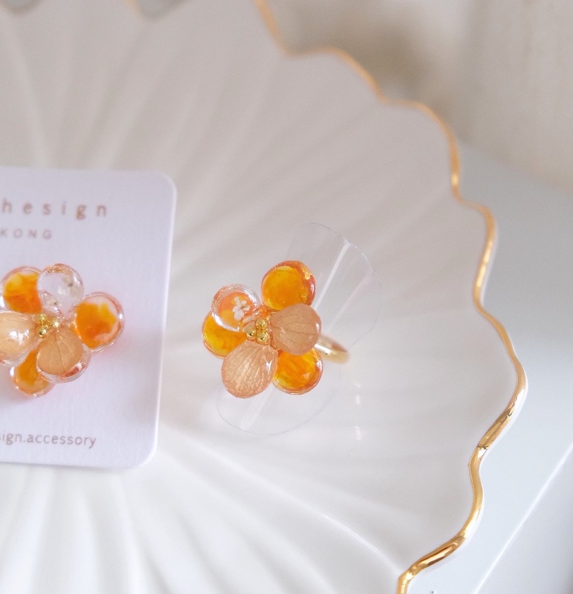 3D Petal Preserved Flower Earrings | Ring - Image 2