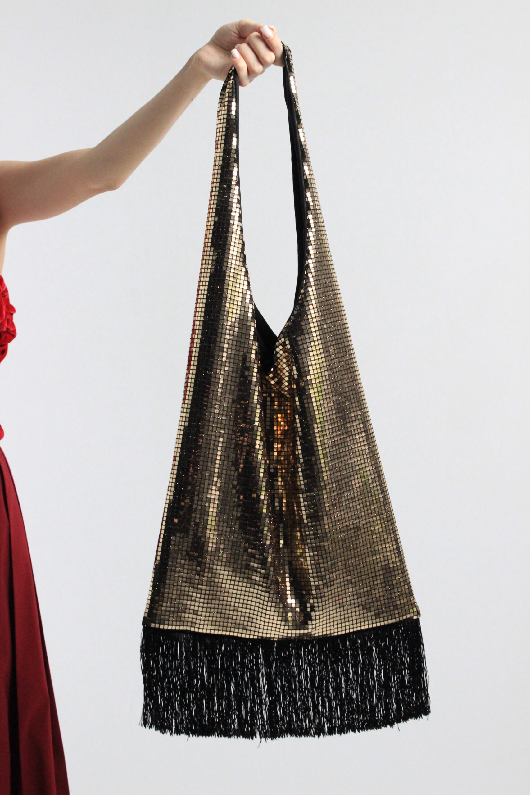 Disco bag (Gold with fringe) - Image 2